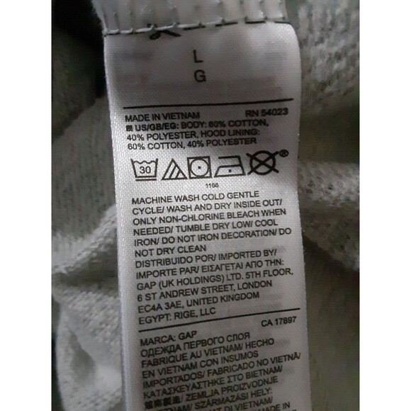 Gap Star Wars Rebel Logo With Blue Stripes Gray Hoodie Size L - Picture 9 of 11